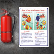 Bảng mica hướng dẫn sử dụng bình chữa cháy tại Thuận An