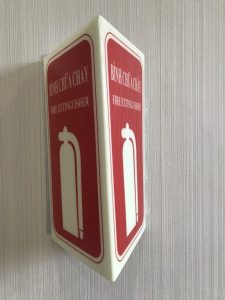 Biển để bình chữa cháy dạ quang tại Bàu Bàng