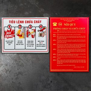Bộ bảng nội quy tiêu lệnh PCCC 2 bảng tôn tại Bàu Bàng